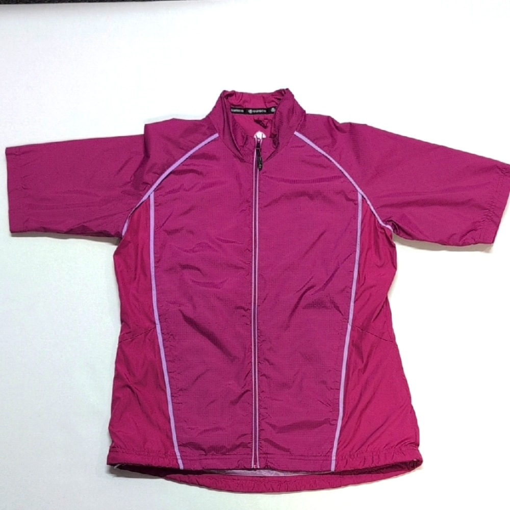 Sunice Women's Magenta Weather Gisele Short Sleeve Windshirt Size Medium